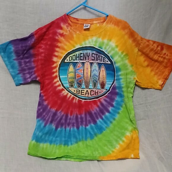 Vintage Tie-Dyed Doheny State Beach Surfer T-Shirt, XL - Picture 7 of 13